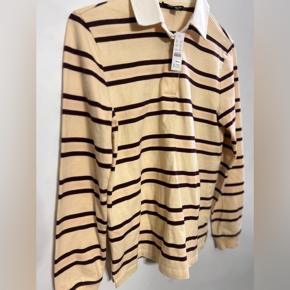 J. Crew Women’s Premium-Weight Classic Rugby Shirt Jane Stripe Sz. XXS $98 CN190 - Picture 4 of 4